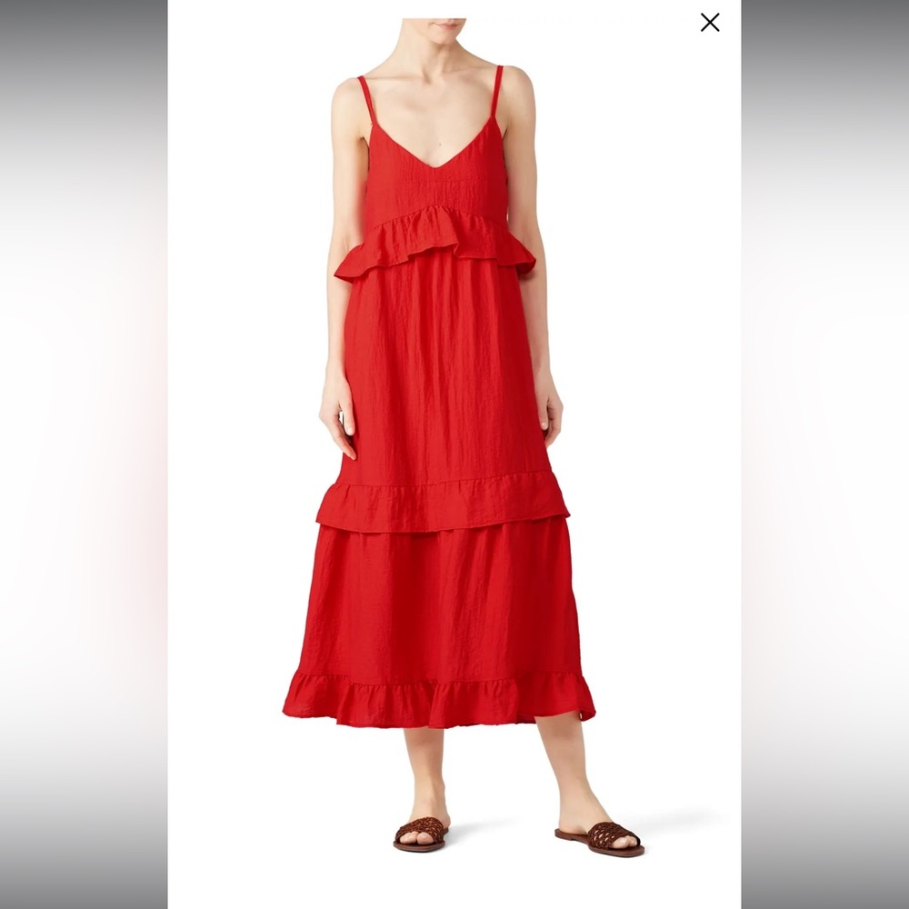 Sabina Musayev Red Athena Dress, MIDI length